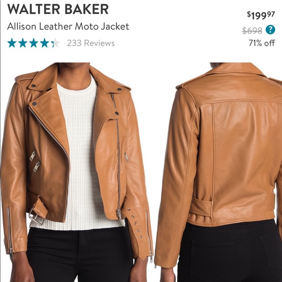 Walter Baker Allison Leather Moto Jacket - Picture 1 of 1